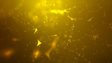 Sanal teknoloji fütüristik ve ağ bağlantısı konsepti için geniş ekran ve koyu renk oranına sahip soyut arkaplan noktası ve bağlantı hattı