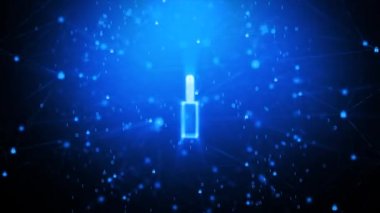 Dijital veri koruması ve güvenlik konsepti, siber fütürist, asma kilit aydınlatma parçacığı ve simli efekt için, rastgele 0 1 basamaklı kilit simgesi ve bağlantı zinciri arkaplanı oluşturma