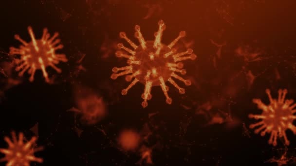 Rendering Wireframe Virus Voor Covid Coronavirus Uitbraak Concept Virus 2019 — Stockvideo