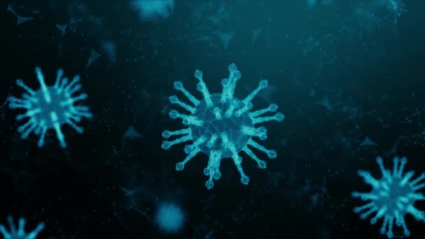 Rendering Wireframe Virus För Covid Coronavirus Utbrott Koncept Virus 2019 — Stockvideo