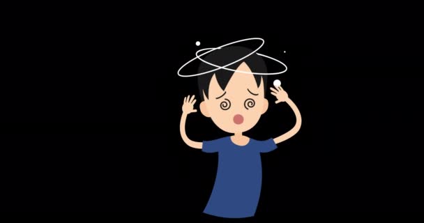 Animação Desenho Animado Homem Está Desmaiando Para Coronavirus Covid 2019 — Vídeo de Stock