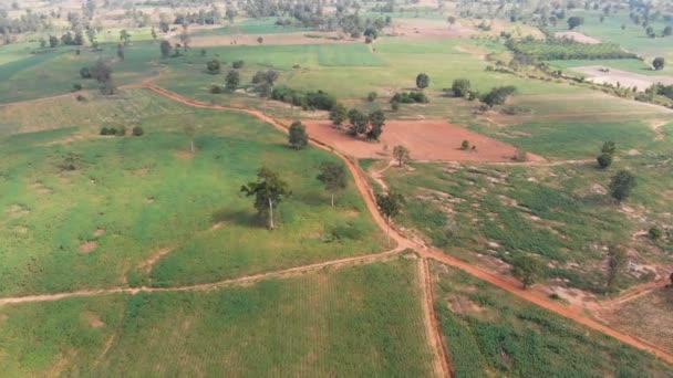 Drone Tiro Vista Aérea Paisagem Cênica Uma Fazenda Agrícola Ásia — Vídeo de Stock