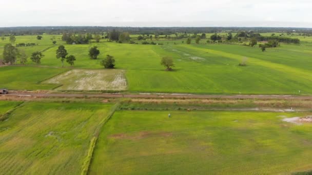 Τηλ Μενων Shot Εναέρια Θέα Γραφικό Τοπίο Της Γεωργικής Φάρμας — Αρχείο Βίντεο
