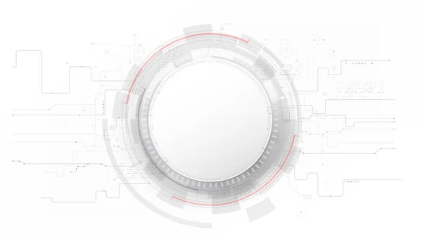 Futuristická Technologicky Šedá Bílým Abstraktním Pozadím Circle Hud Head Display — Stockový vektor