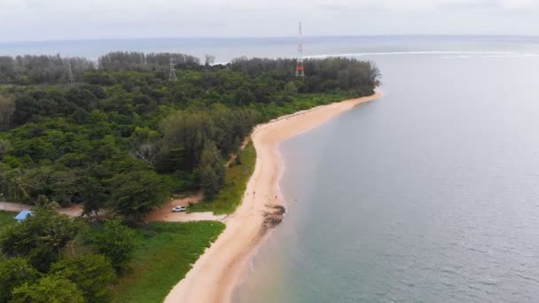 Drone Vista Aérea Vista Panorámica Paisaje Playa Del Embalse Del — Vídeo de stock