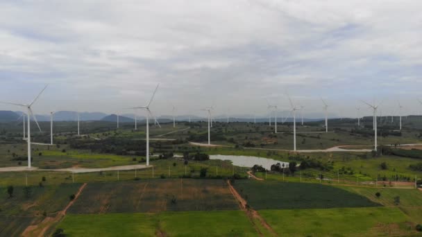 Paisaje Escénico Turbina Eólica Para Generación Eléctrica Energía Ecológica Limpia — Vídeo de stock