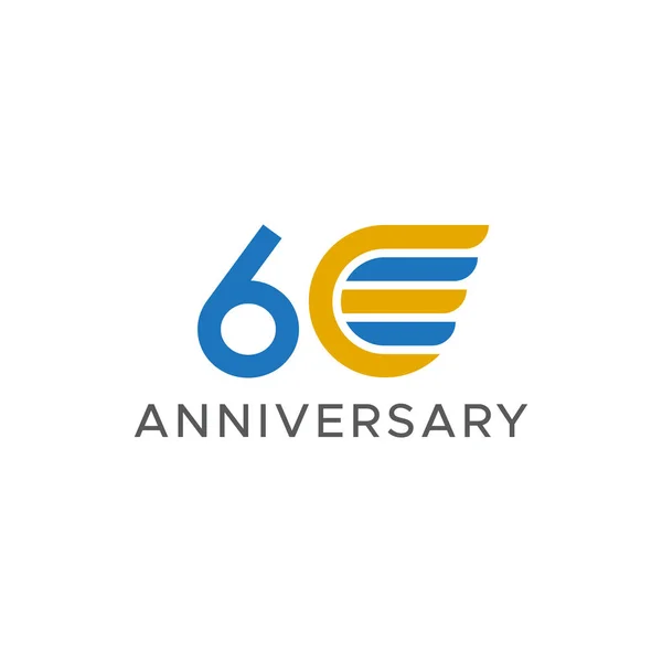 60º Aniversario Ala Vector Logo — Vector de stock