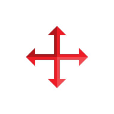 Dört Yönlü Ok vektör simgesi