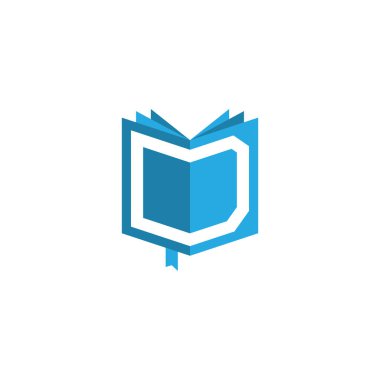 ilk harf d kitap logo vektörü