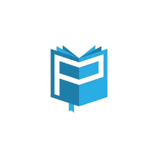 Letra Inicial Vetor Logotipo Livro —  Vetores de Stock
