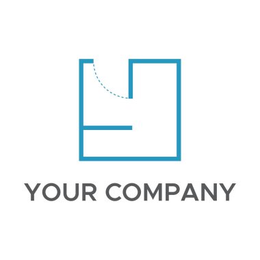 İlk harf y logosu ev ve iç çizimler