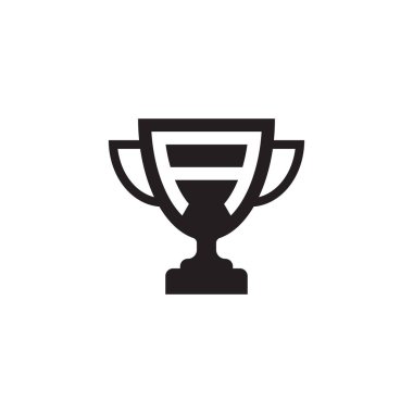 ilk harf logo kupa vektörü siyah renk