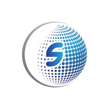 İlk harf s logo dairesi soyut