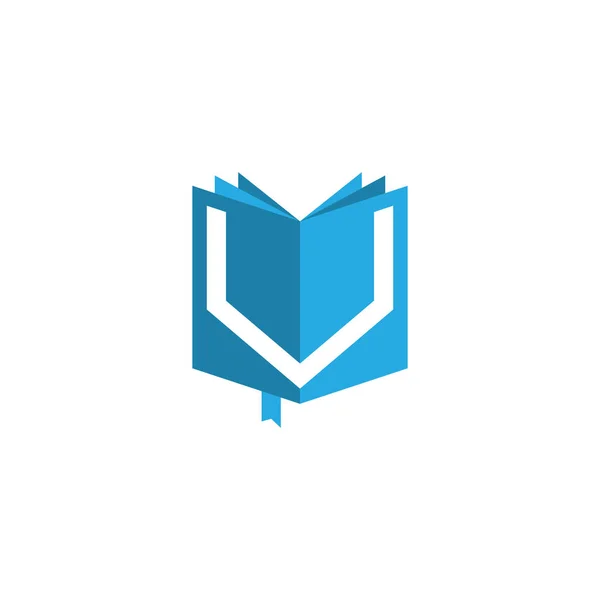 Carta Inicial Vetor Logotipo Livro —  Vetores de Stock