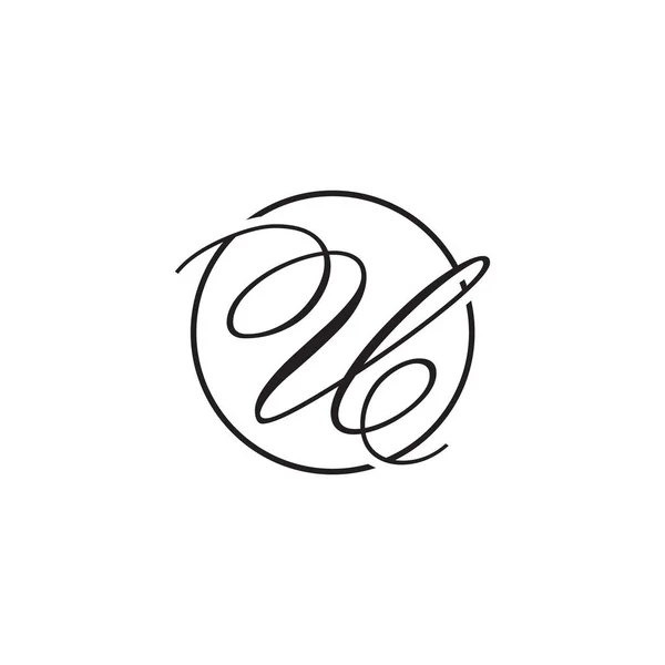 Initial Letter Logo Script Circle — Stock Vector