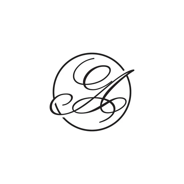 最初の文字ロゴスクリプトサークル — ストックベクタ