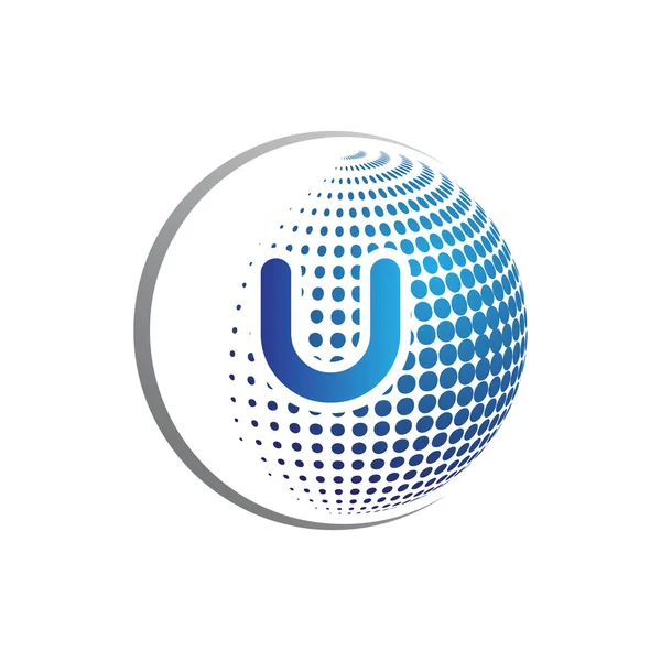 İlk harf u logo dairesi soyut