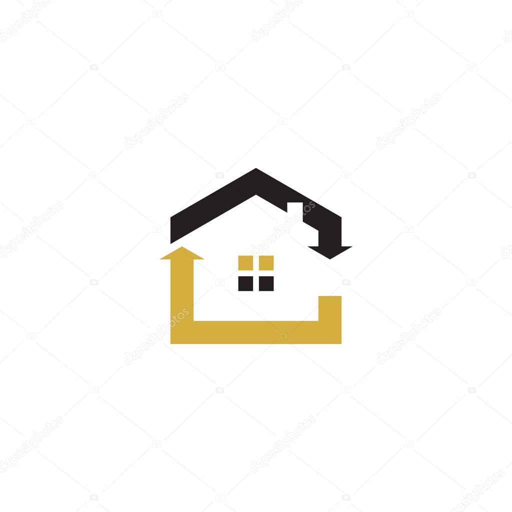 SIMPLE UNIQUE LOGO HOUSE WITH ARROW