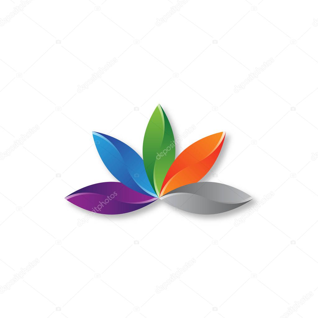 Abstract leaf logo design colorful
