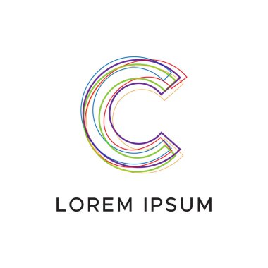 ilk harf c soyut satır logosu
