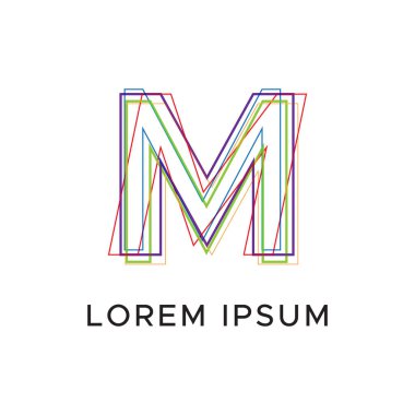 İlk harf m soyut satır logosu