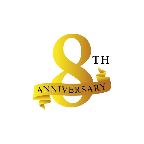 Ribbon Anniversary 8Th Years Logo — Stock Vector