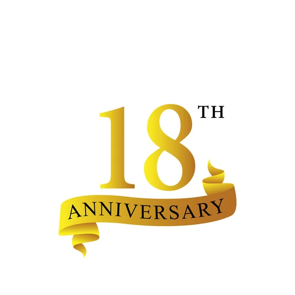 Ruban Anniversaire 18Ème Année Logo — Image vectorielle