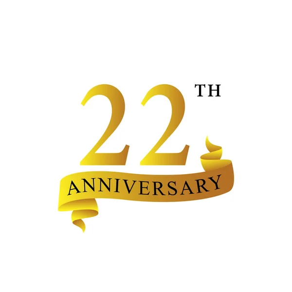 Ruban Anniversaire 22E Année Logo — Image vectorielle