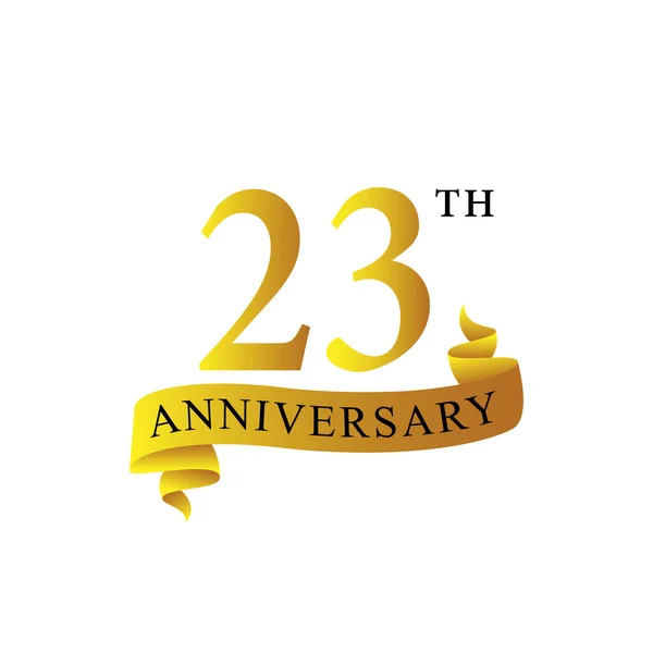 Fita Aniversário 23Th Anos Logotipo — Vetor de Stock