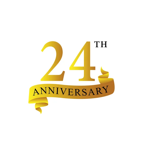 Ruban Anniversaire 24E Année Logo — Image vectorielle