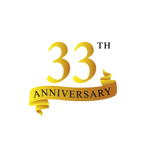 Ruban Anniversaire 33E Année Logo — Image vectorielle