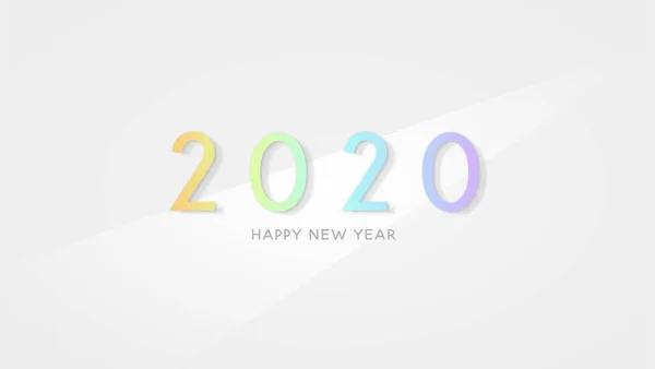 Feliz Año Nuevo Simple Brillante Blanco Mínimo Fondo — Vector de stock