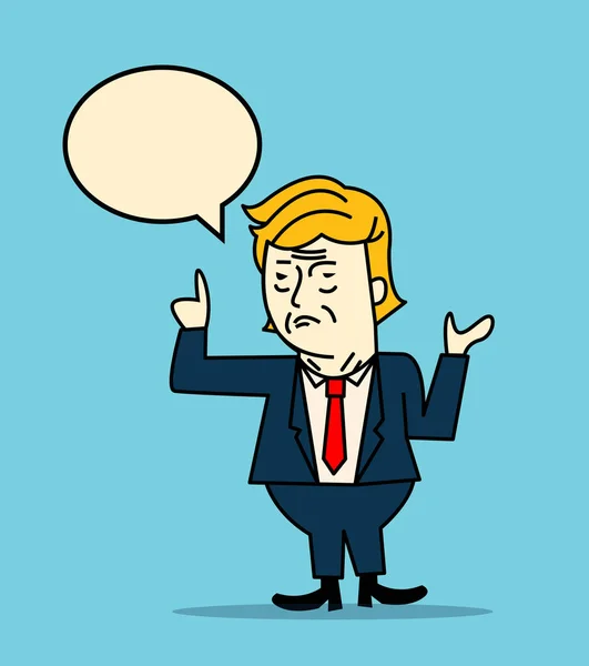 Retrato de personagem de Donald Trump dando um discurso . —  Vetores de Stock