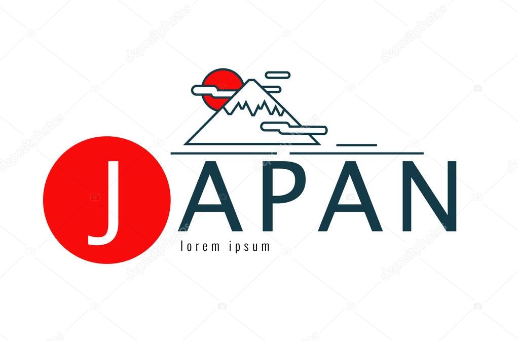 Japan Famous Landmark Flat Line Design Element Vector Illustration Premium Vector In Adobe Illustrator Ai Ai Format Encapsulated Postscript Eps Eps Format