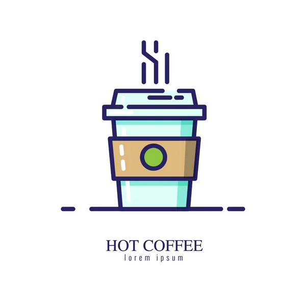 Icône de café chaud sur un fond blanc . — Image vectorielle