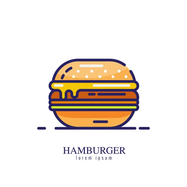 Ícone de hambúrguer em um fundo branco . —  Vetores de Stock