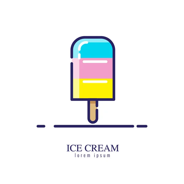 Icona gelato su sfondo bianco. — Vettoriale Stock
