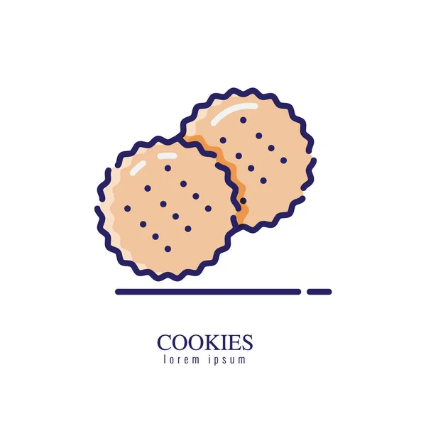 Ícone de cookies em um fundo branco . —  Vetores de Stock