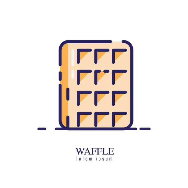 Ícone de waffle em um fundo branco . —  Vetores de Stock
