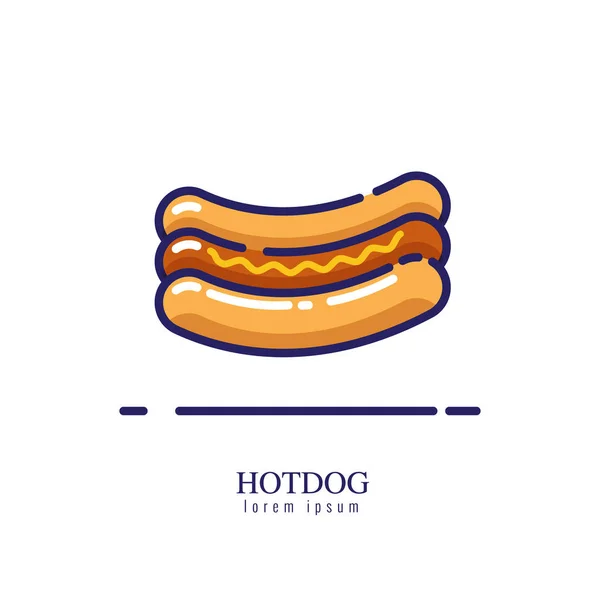 Ícone de cachorro quente em um fundo branco . —  Vetores de Stock