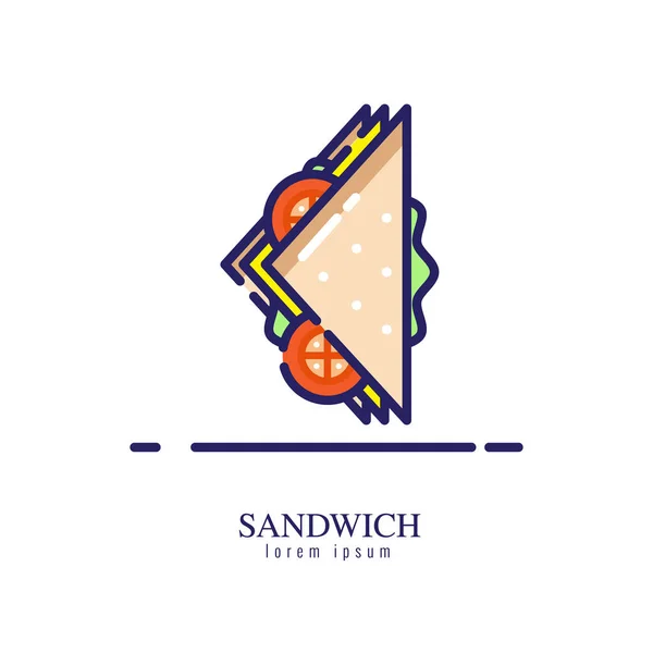 Icône sandwich sur fond blanc . — Image vectorielle