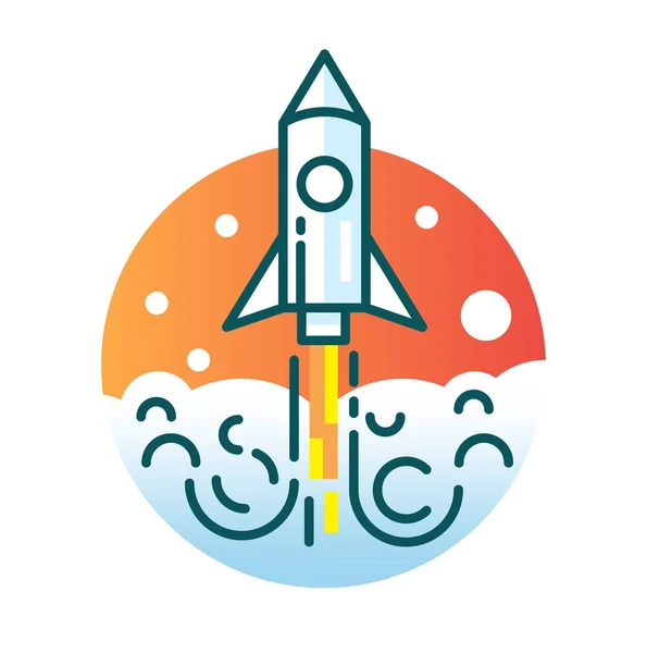 Rocket launch icon. Start up concept. — Stock Vector