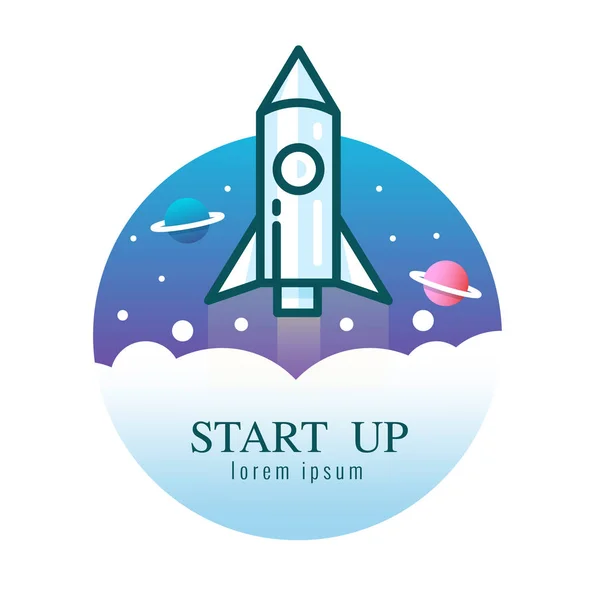 Raketenstart-Symbol. Start-up-Konzept. — Stockvektor