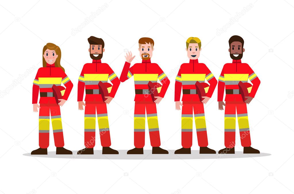 Sets of Firefighting team.