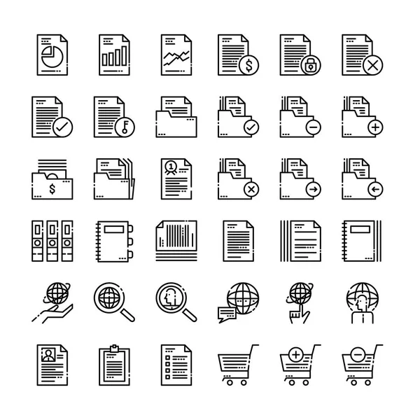 36 Ensemble d'icônes Entreprise et comptabilité. style icônes ligne plate . — Image vectorielle