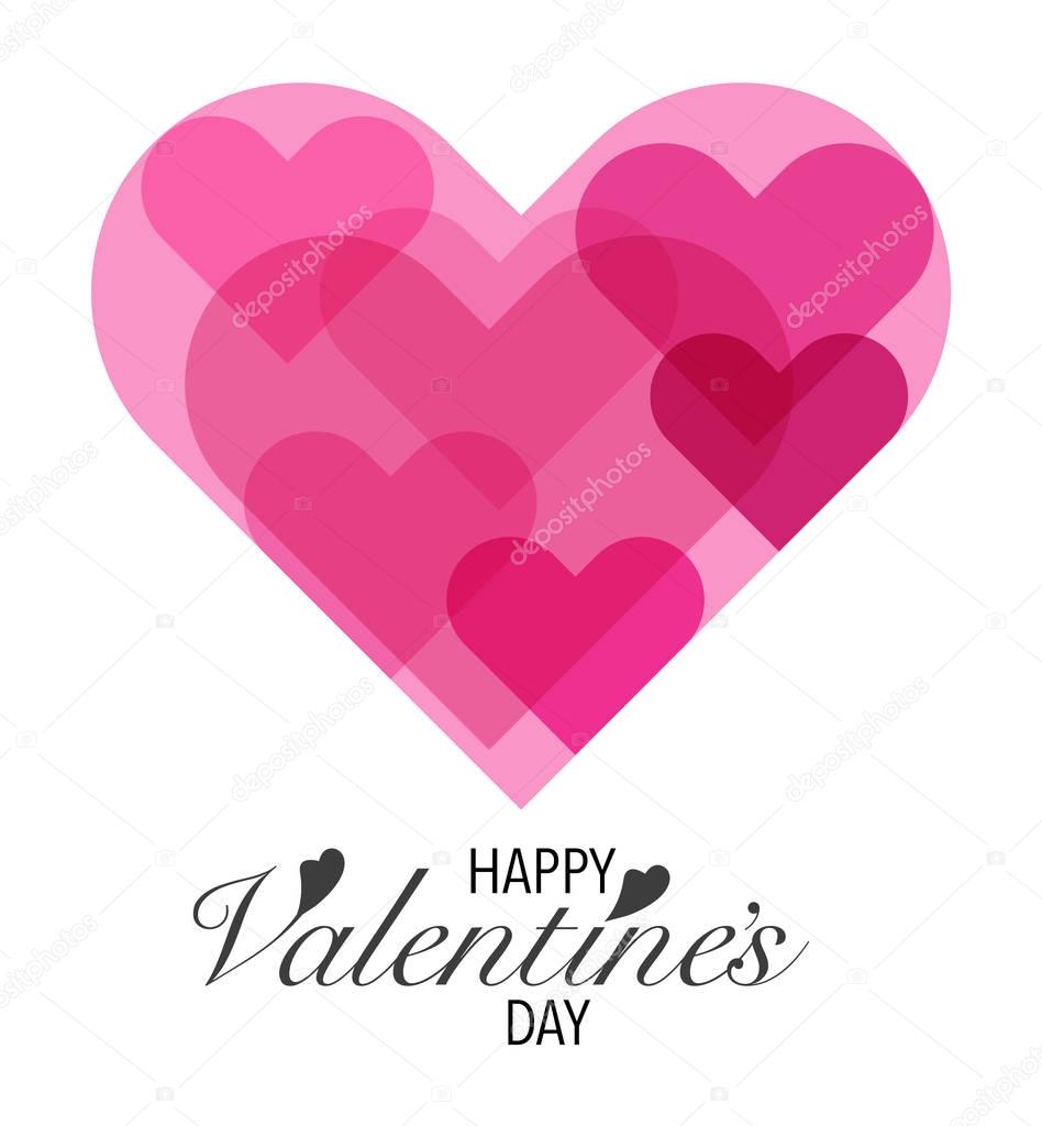 Heart Sharp With Valentines Day Lettering Background. vector