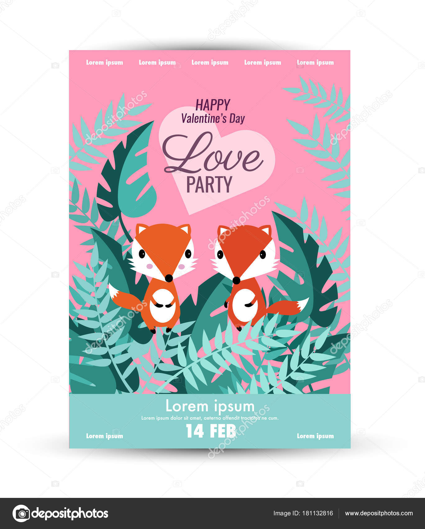 Valentine S Day Poster Template Stock Vector C Mangsaab