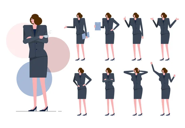 Business woman set. — Stock vektor