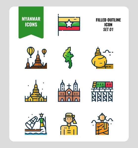 Conjunto de ícones Myanmar 1 . —  Vetores de Stock