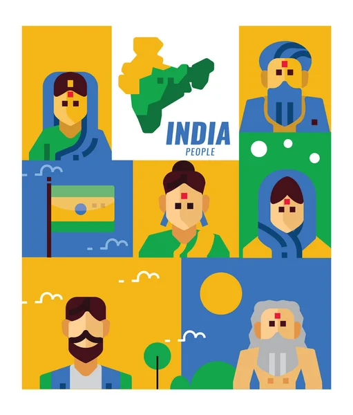 Indien. — Stockvektor